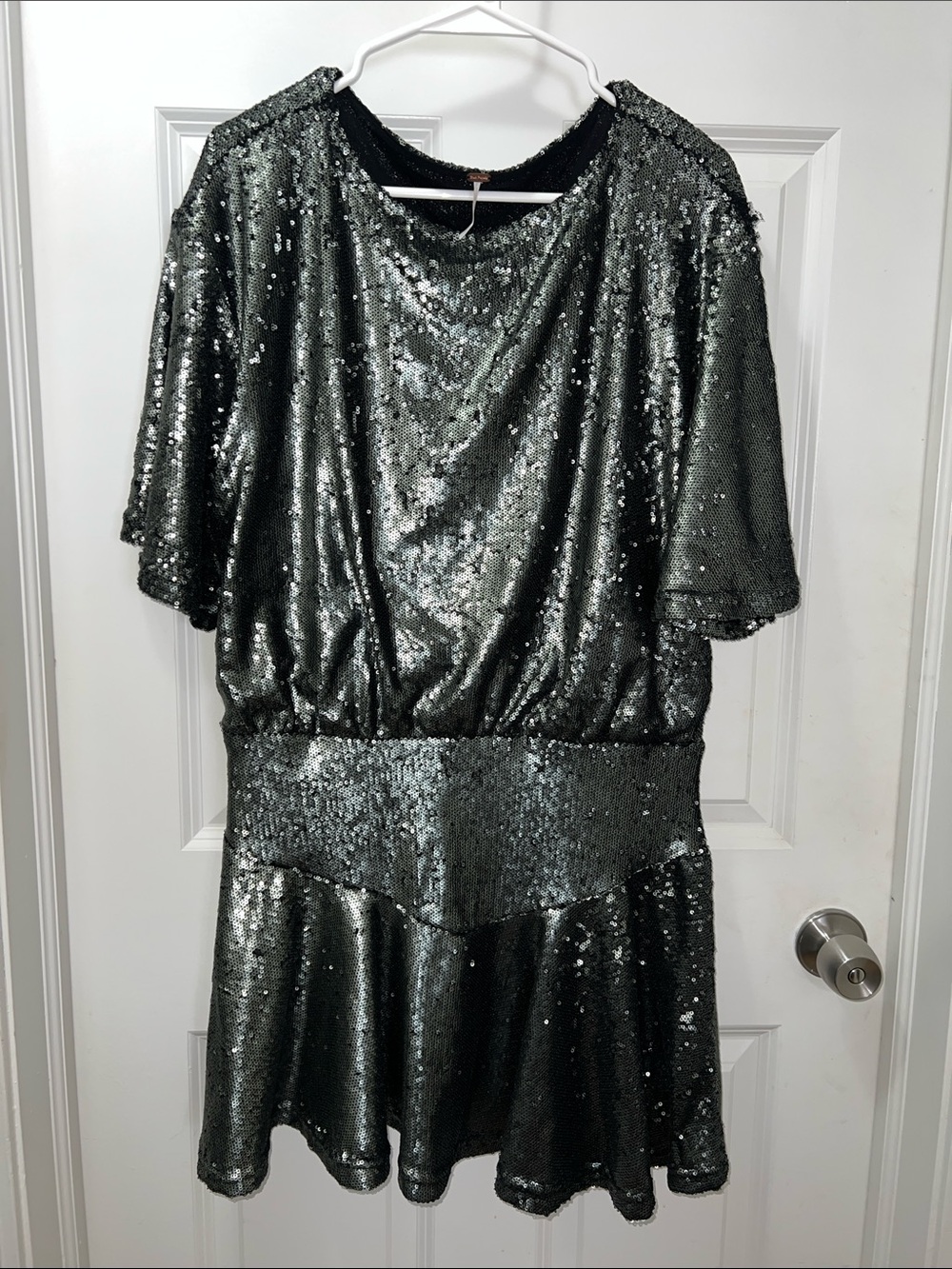 Free People Silver Sequin dress NWT